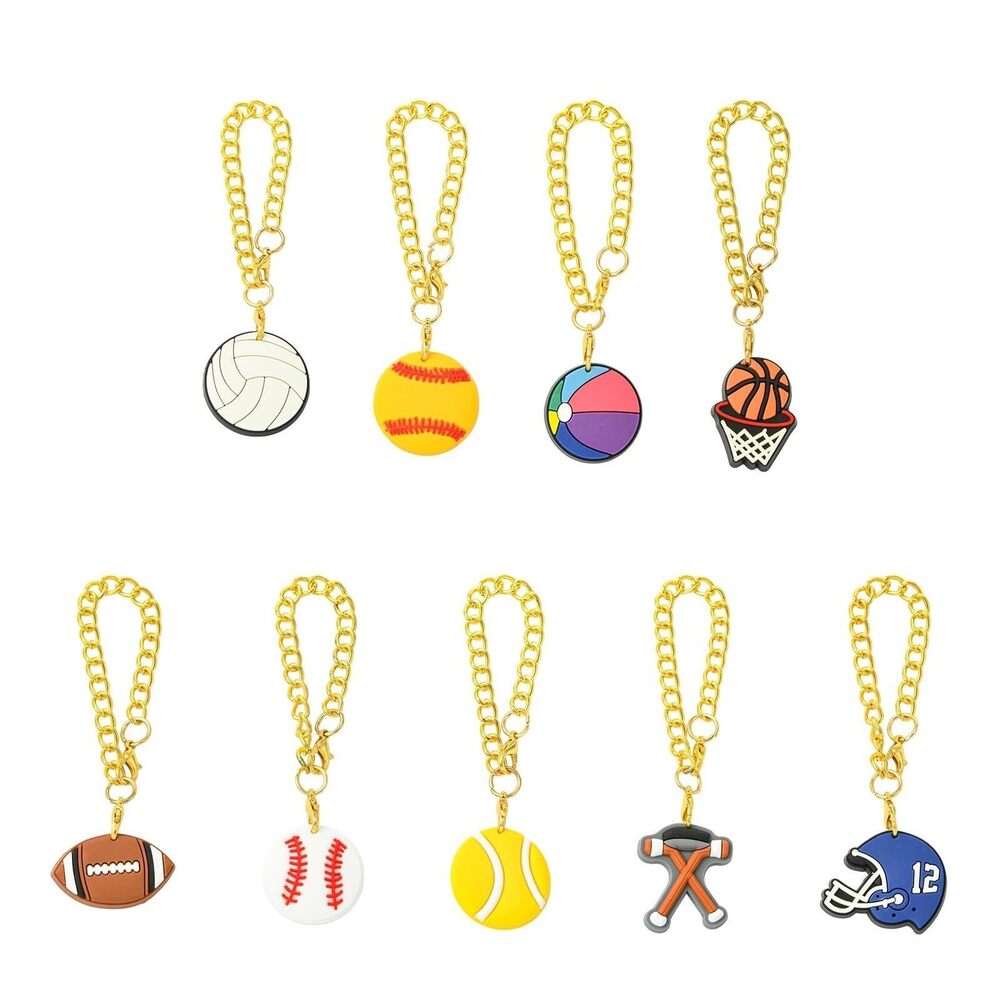 3448 9 pcs 9 Styles Ball Game PVC Plastic Cup Charms Volleyball Basketball